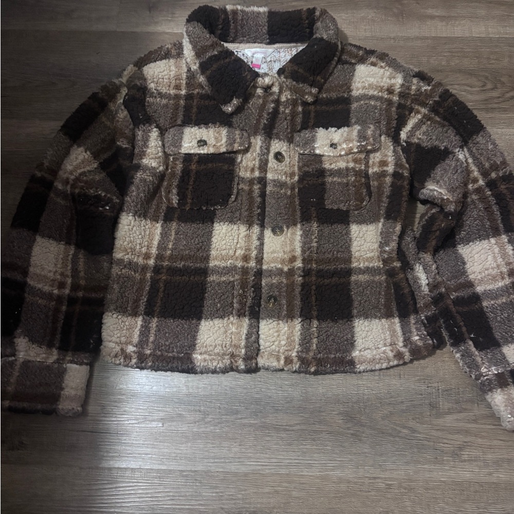 No Boundaries Brown and Cream Textured Jacket